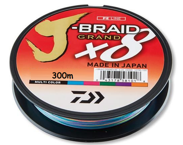 Daiwa J-Braid Grand x8 Multi Color 300m