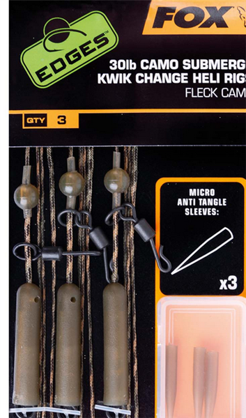 FOX 30Lb Camo Submerge Kwik Change Heli Rigs Fleck Camo
