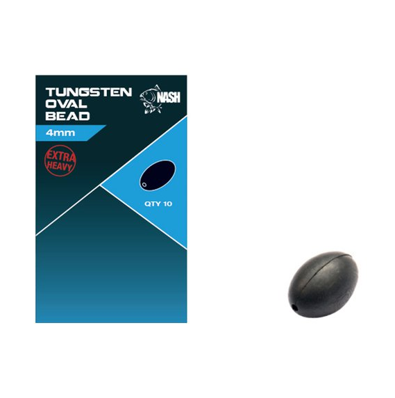 Nash Thungsten Oval Bead 4mm 10Stk.