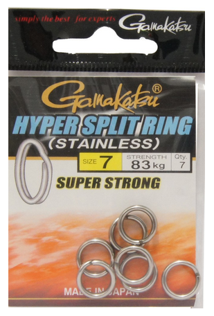 Gamakatsu Hyper Split Ring (Stainless) / Size 7 / 83kg / Qty 7