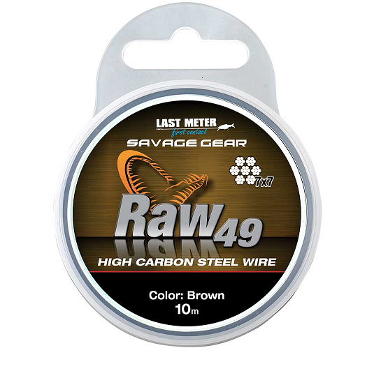 Savage Gear Raw 49 Stahlvorfach 7x7 10m