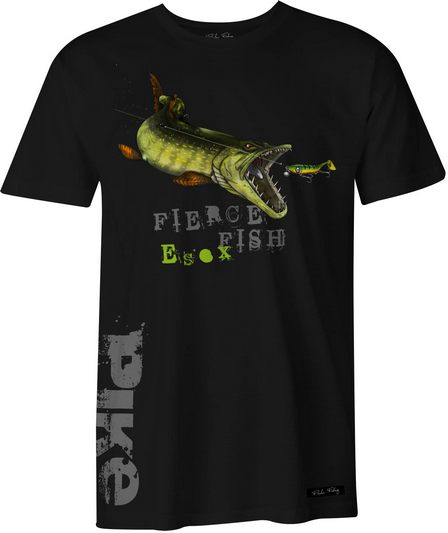 Fladen Fishing Hungry Pike / Black T-Shirt