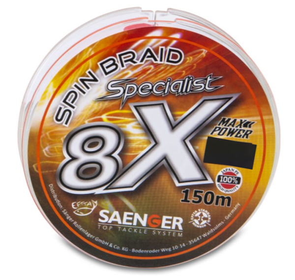 Sänger Specialist Spin Braid 8X 150m fluoorange 0,18mm/15,9kg