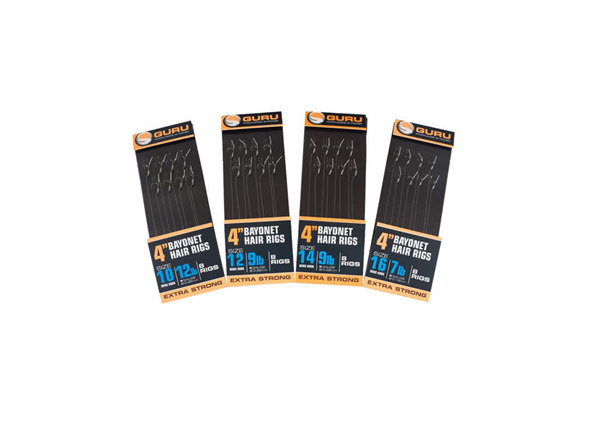 Guru 4" Bayonet Hair Rigs Extra Strong 8 Stück