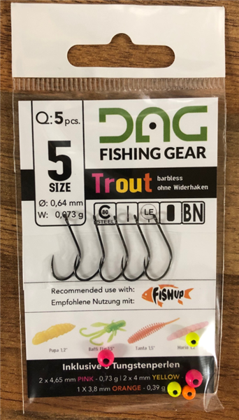 DAG Fishing Gear Hook Set + Tungsten Size 5