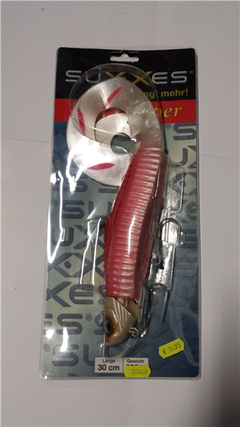 Tail Hopper m. Bleikopf, 30 cm, rot-weiss