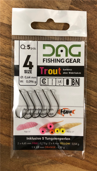 DAG Fishing Gear Hook Set + Tungsten Size 4