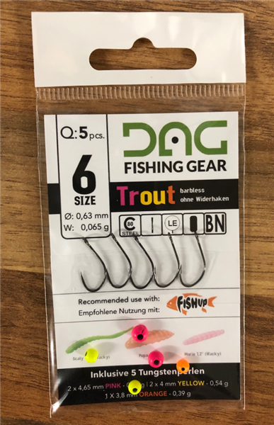 DAG Fishing Gear Hook Set + Tungsten Size 6